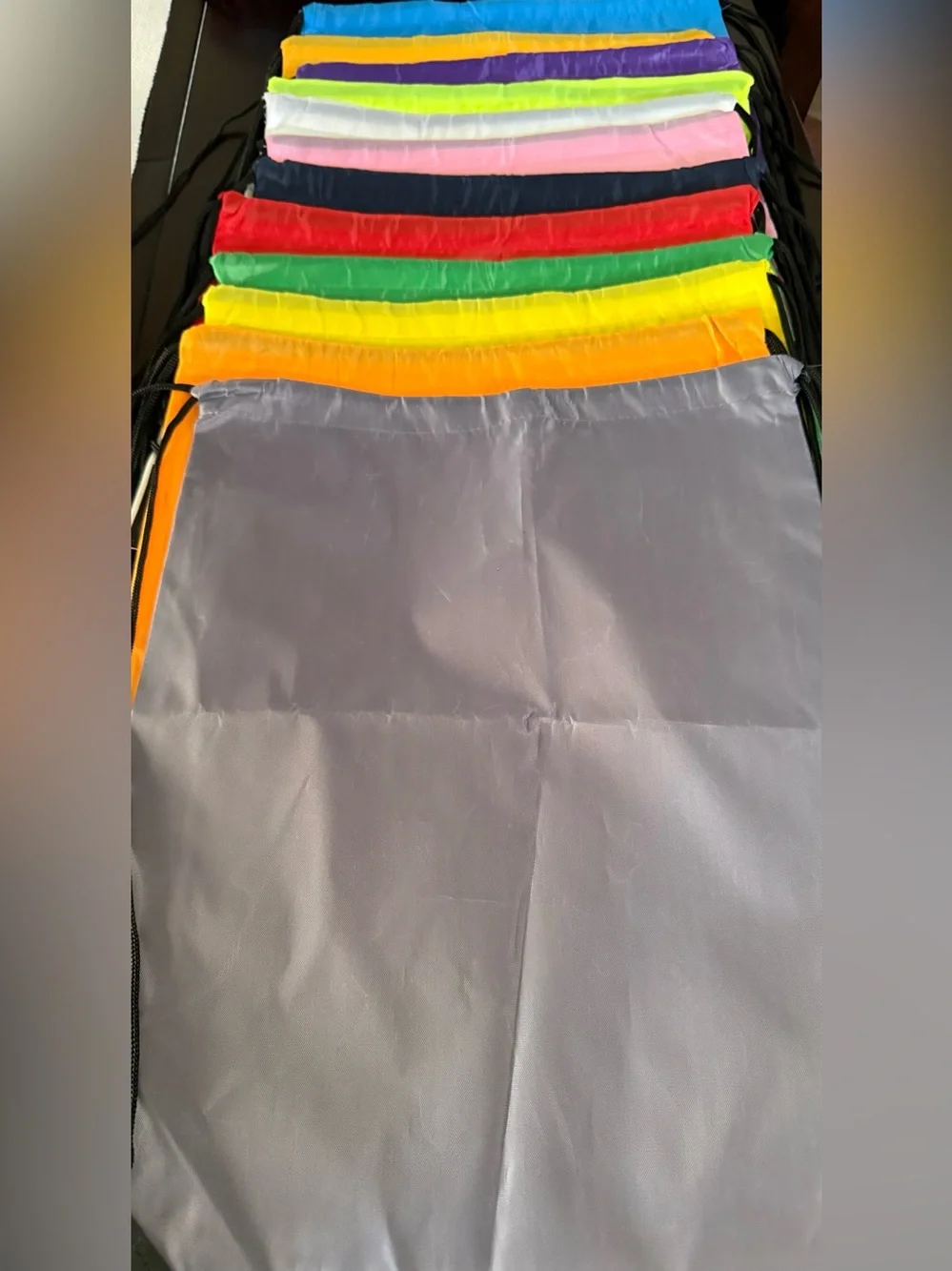 Drawstring Gym Sack Multi-use Backpack - Bundle of 12 - Actual Colors in Photos